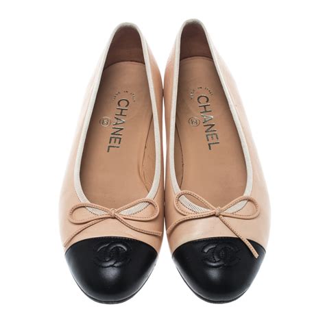 chanel two toned flats|Chanel two tone ballet flats.